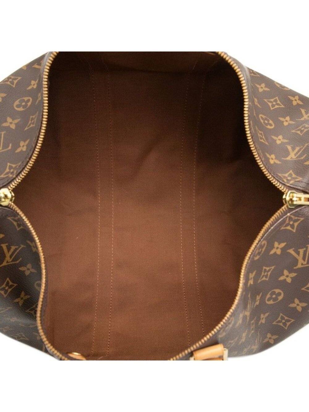 Louis Vuitton Monogram Keepall 45 Boston Bag Brown Leather - Picture 4 of 6